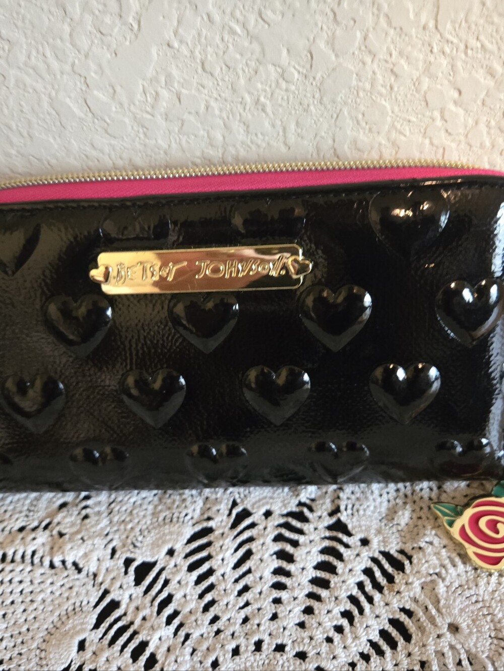 Betsey Johnson Black Patent Wallet